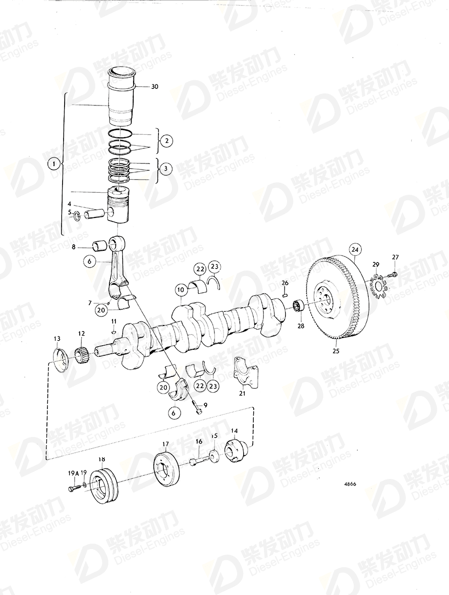 VOLVO Connecting rod 843678 Drawing